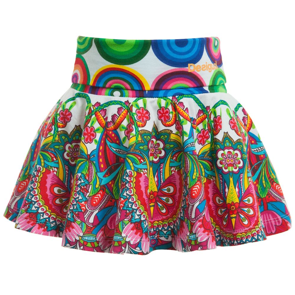 Desigual - Cotton Jersey Circle & Floral Skirt  | Childrensalon