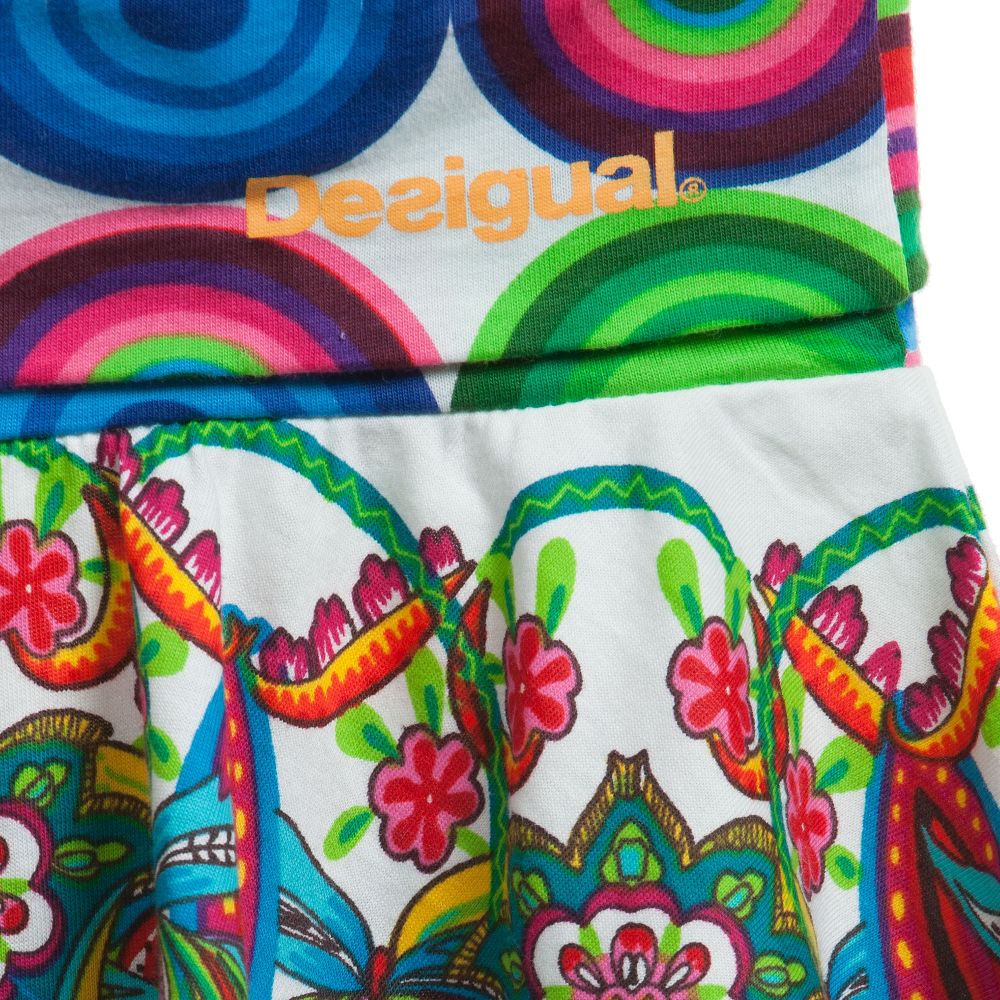 Desigual-Cotton Jersey Circle & Floral Skirt  | Childrensalon Outlet