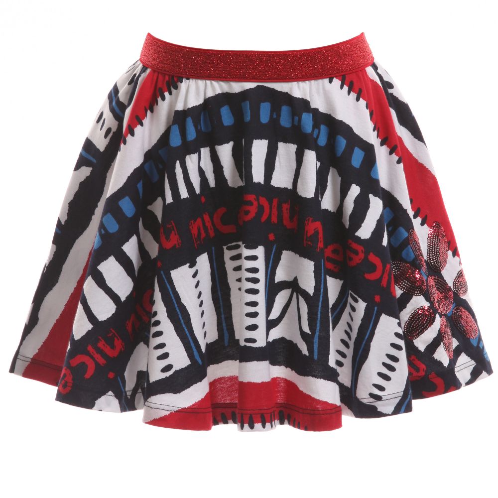 Desigual-Cotton Jersey Graphic Print Skirt  | Childrensalon Outlet