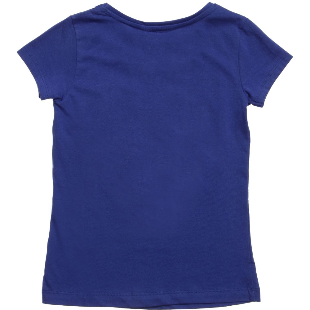 Desigual-ت-شيرت بلون أزرق براق مع قلب مطبوع للبنات | Childrensalon Outlet