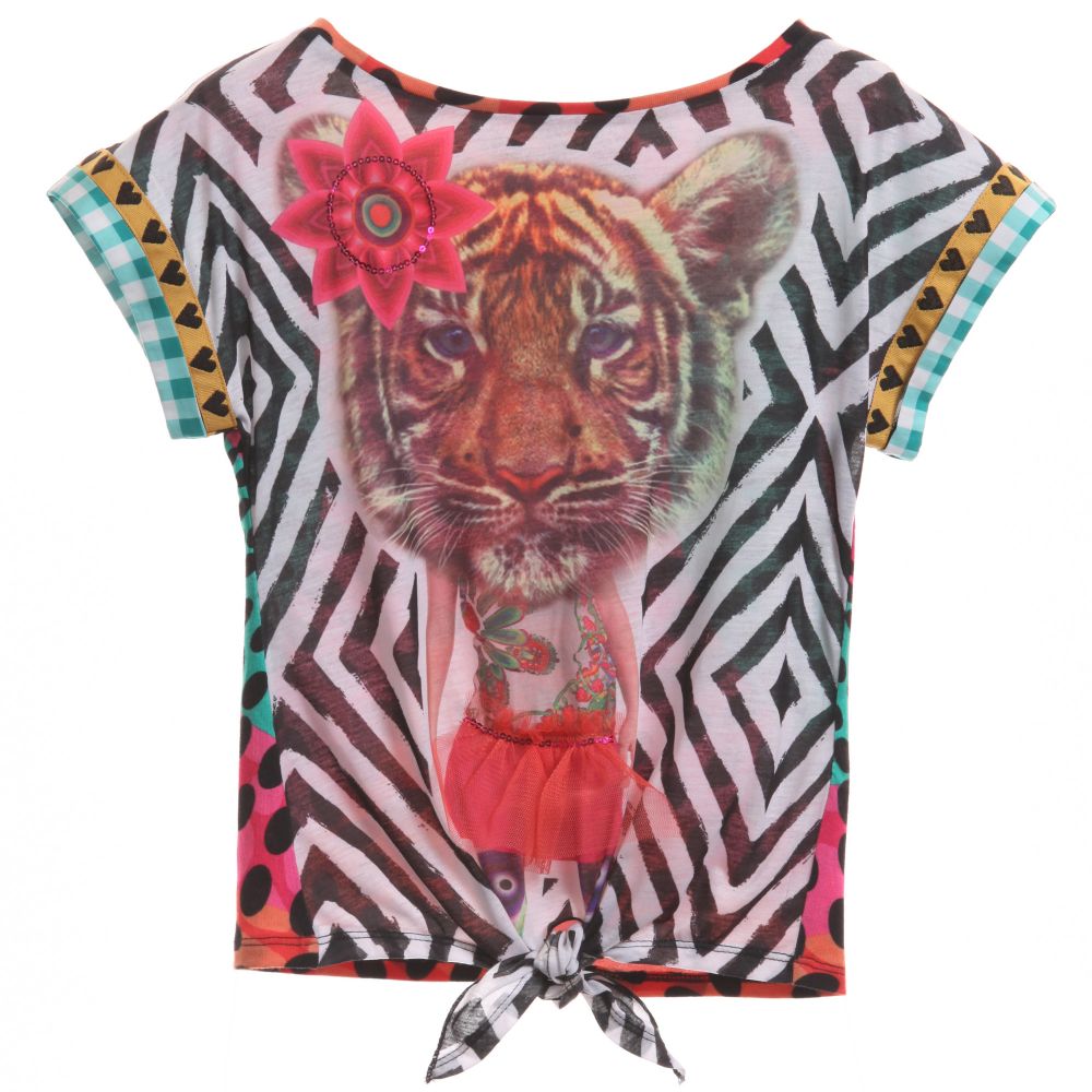 Desigual-Girls Graphic Tiger T-Shirt | Childrensalon Outlet