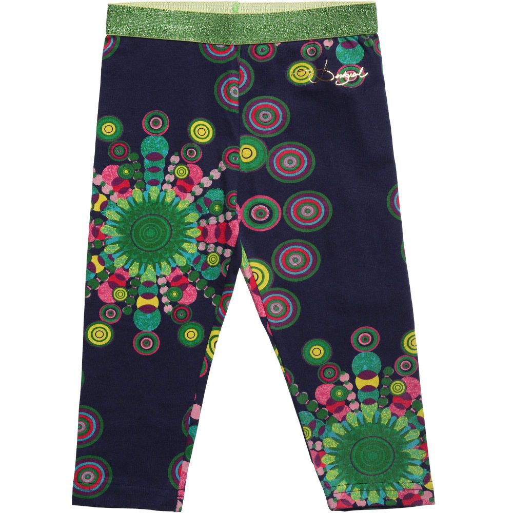 Desigual - Girls Navy Blue Capri Length Leggings  | Childrensalon