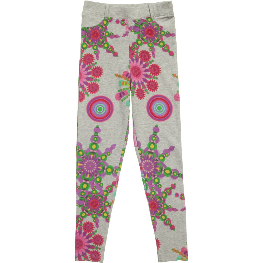Desigual - Grey Cotton Jersey Bright Print leggings | Childrensalon