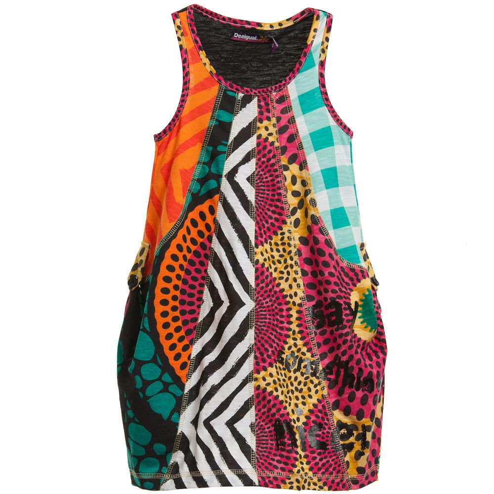 Desigual - Jersey Sleeveless Aztec Dress with Sequin  | Childrensalon