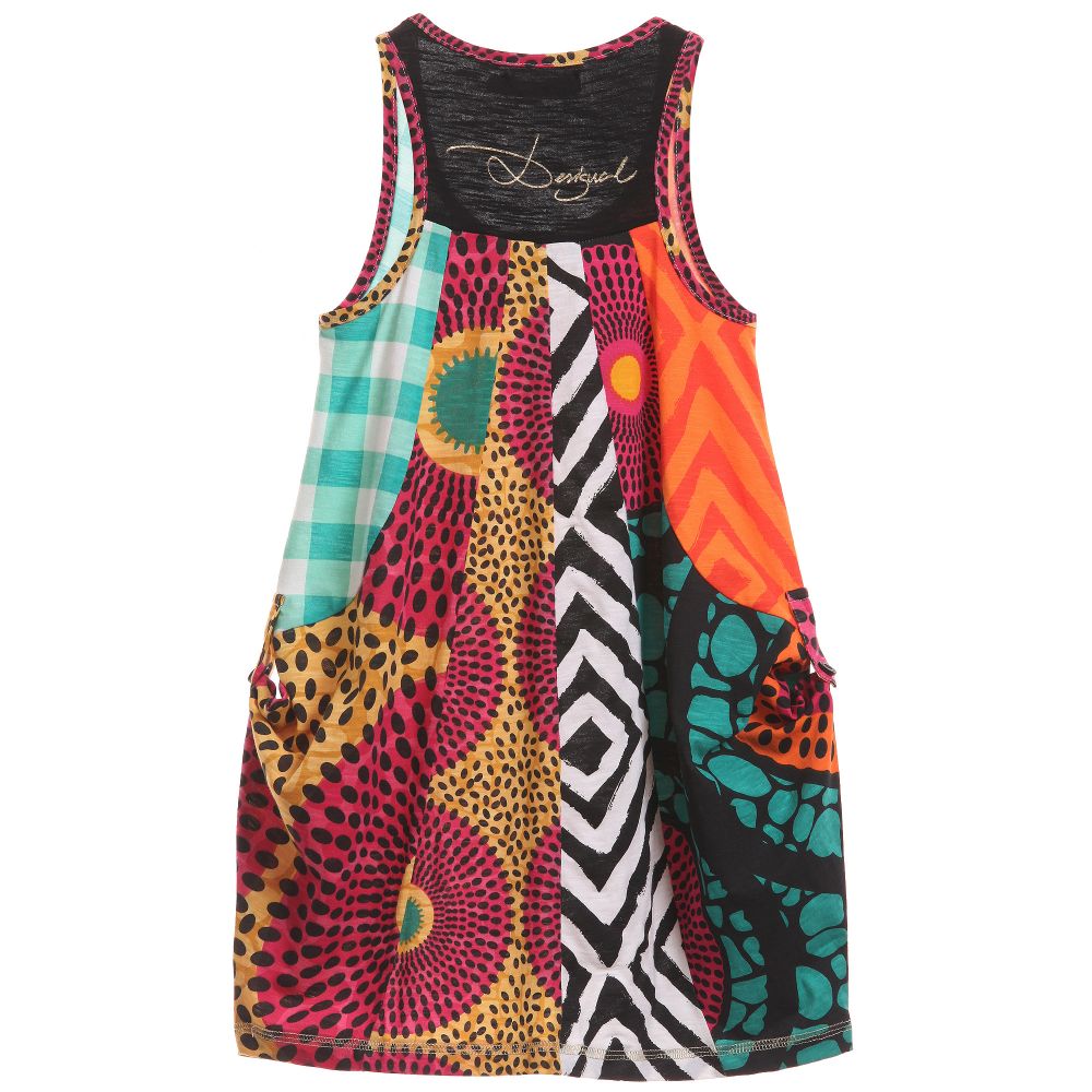 Desigual-Jersey Sleeveless Aztec Dress with Sequin  | Childrensalon Outlet