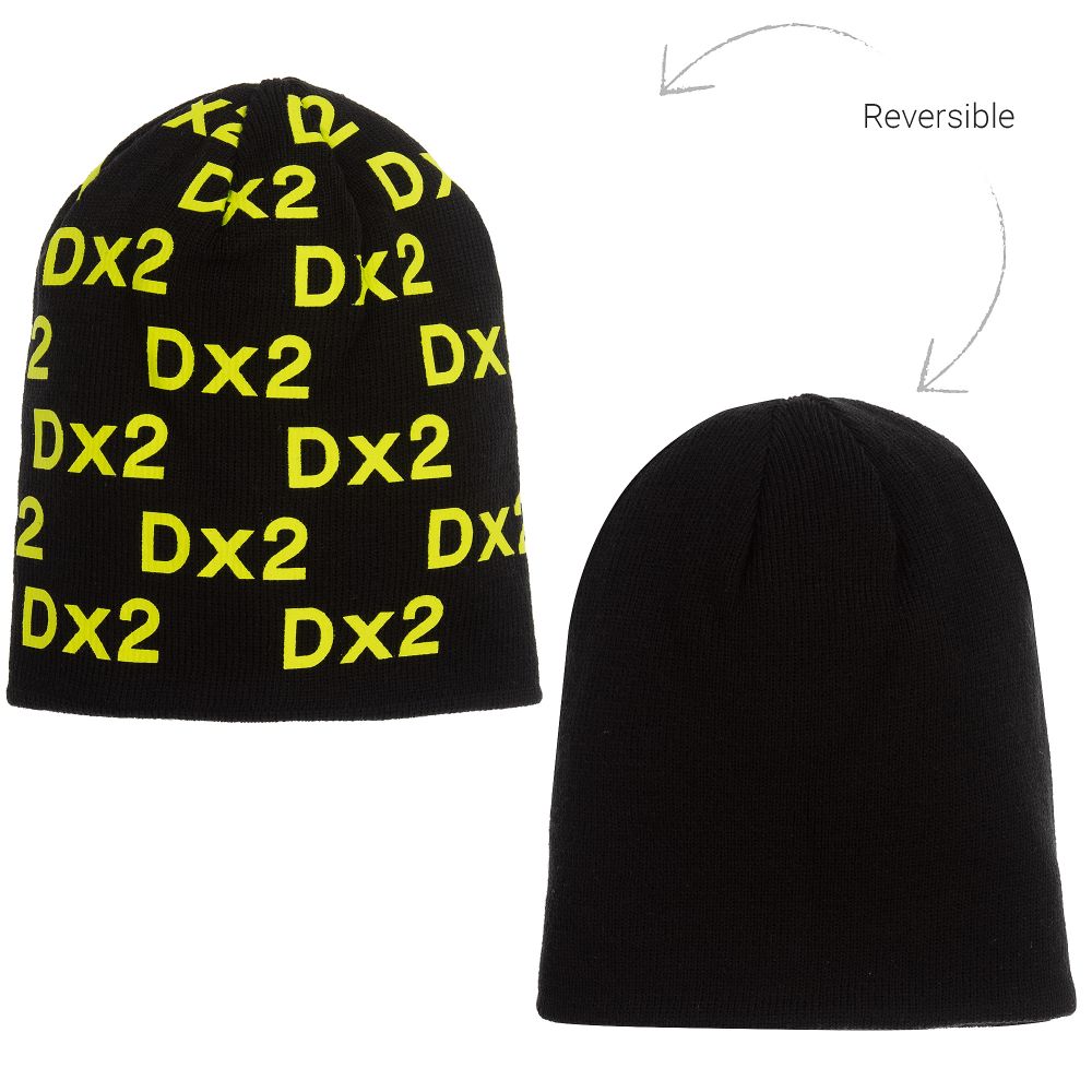 Deux par Deux - Black Reversible Neon Logo Hat | Childrensalon