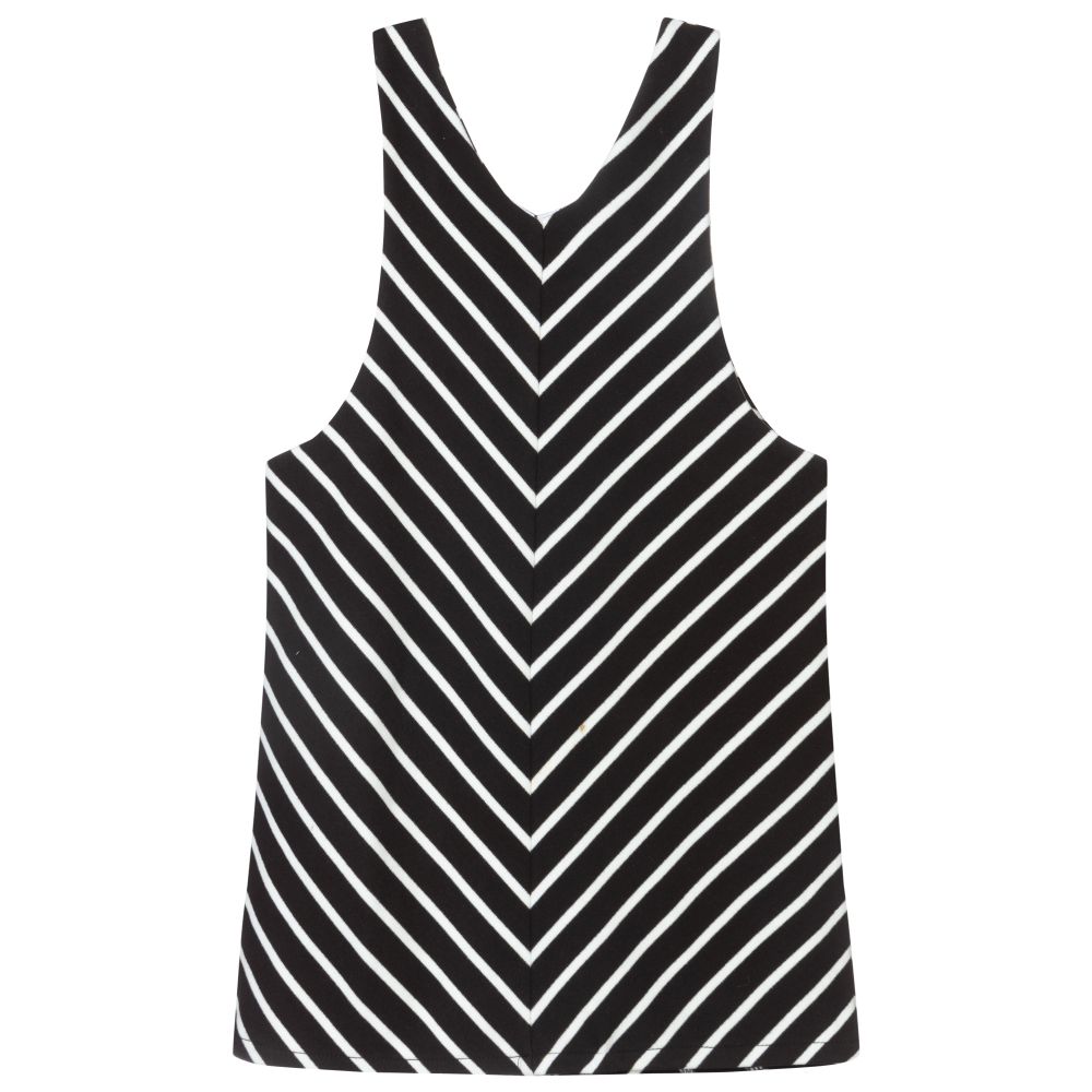 Black and white striped pinafore dress sales