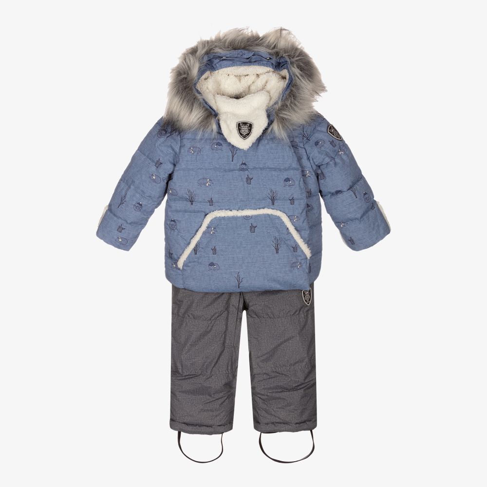 Deux par Deux - Blue 3-Piece Snowsuit Set | Childrensalon