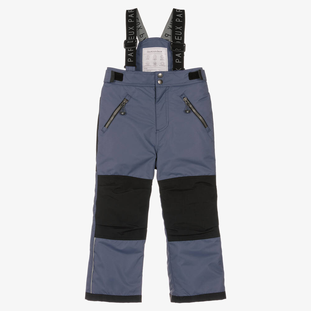 Deux par Deux - Blue & Black Ski Salopettes | Childrensalon