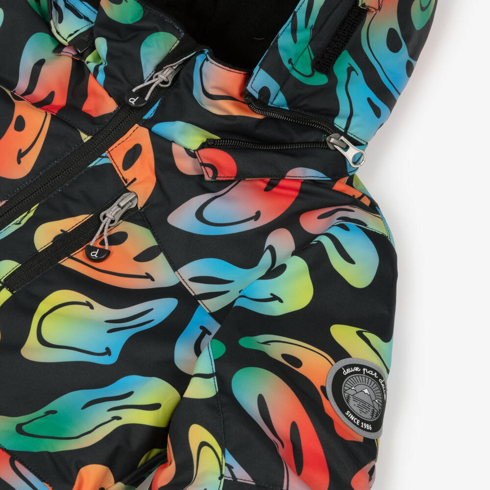 Deux par Deux-Boys Black & Multicolour Smiling Faces Snowsuit | Childrensalon Outlet