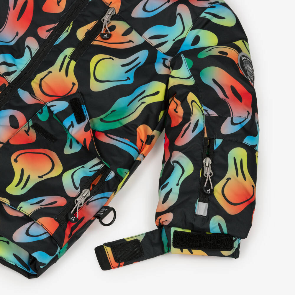 Deux par Deux-Boys Black & Multicolour Smiling Faces Snowsuit | Childrensalon Outlet