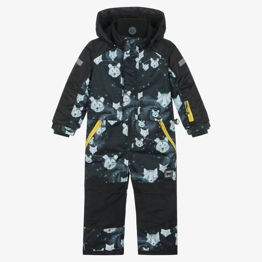 Deux par Deux - Boys Black Polar Bear Snowsuit  | Childrensalon