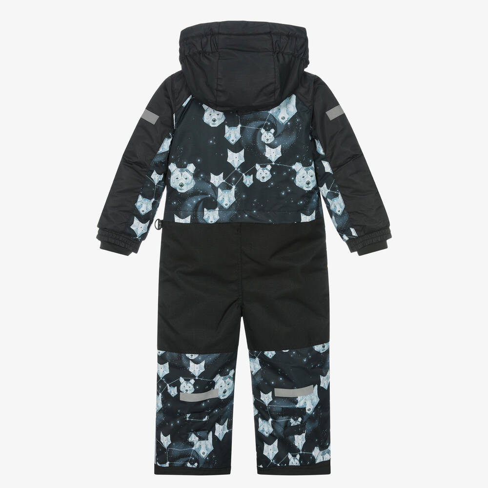 دو بار دو-أوفرول للثلج بطبعة بولار بير لون أسود للأولاد | Childrensalon Outlet