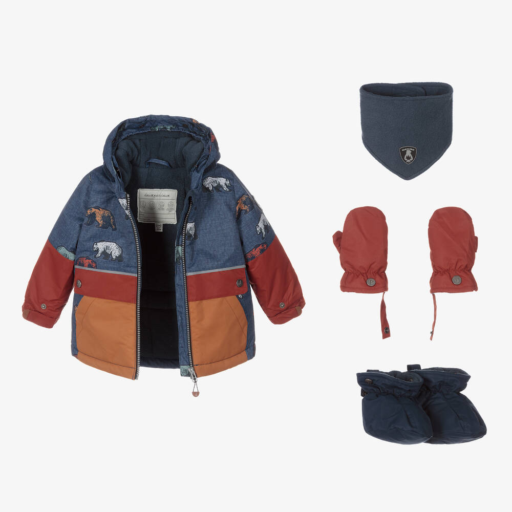  دو بار دو-طقم أوفرول للثلج أطفال ولادي لون أزرق | Childrensalon Outlet