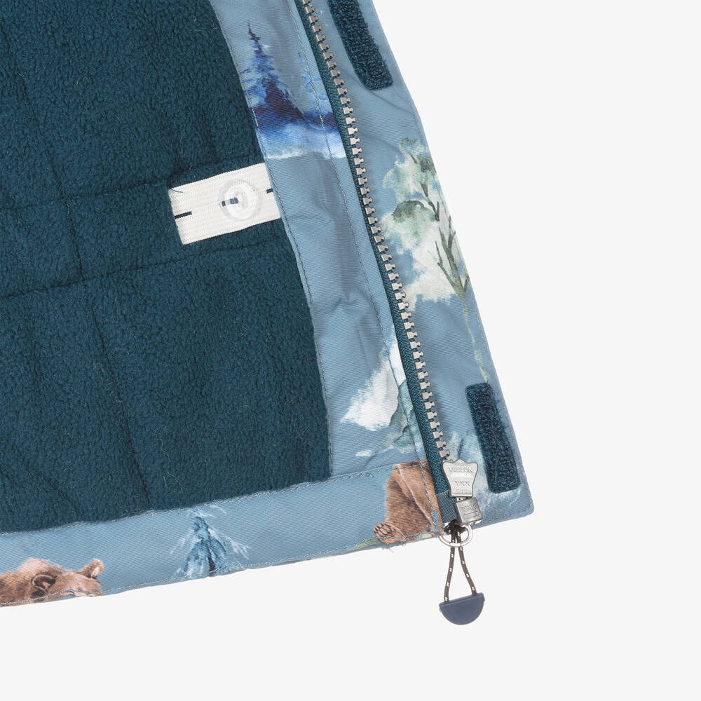 Deux par Deux-Голубая куртка с медведями и коричневый зимний комбинезон | Childrensalon Outlet