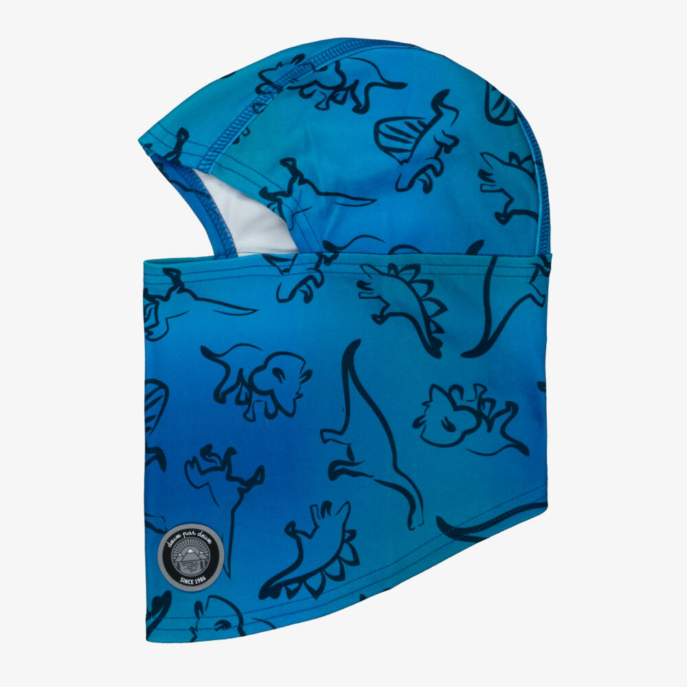 Deux par Deux-Boys Blue Brushed Jersey Dinosaur Print Balaclava | Childrensalon Outlet