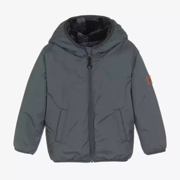 Deux par Deux-معطف دافئ أزرق قابل للعكس للأولاد | Childrensalon Outlet