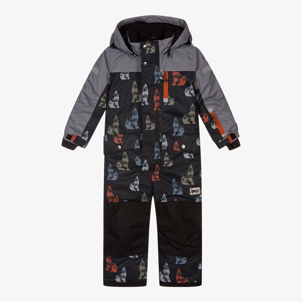 Deux par Deux - Boys Blue Wolf Snowsuit | Childrensalon