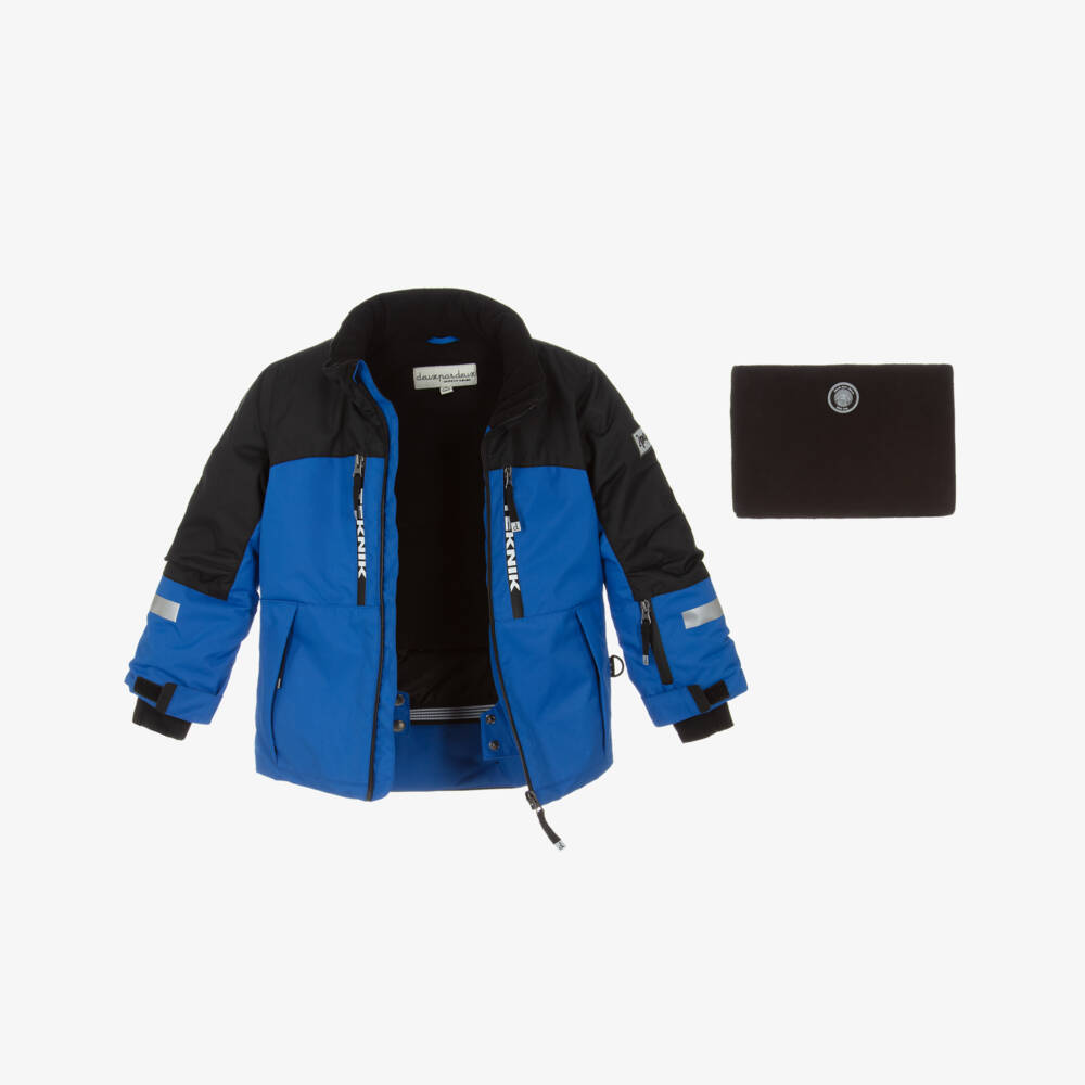 Deux par Deux-Boys Bright Blue & Black Teknik Snowsuit | Childrensalon Outlet