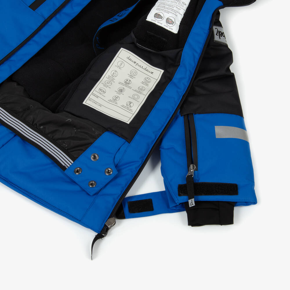 Deux par Deux-Boys Bright Blue & Black Teknik Snowsuit | Childrensalon Outlet