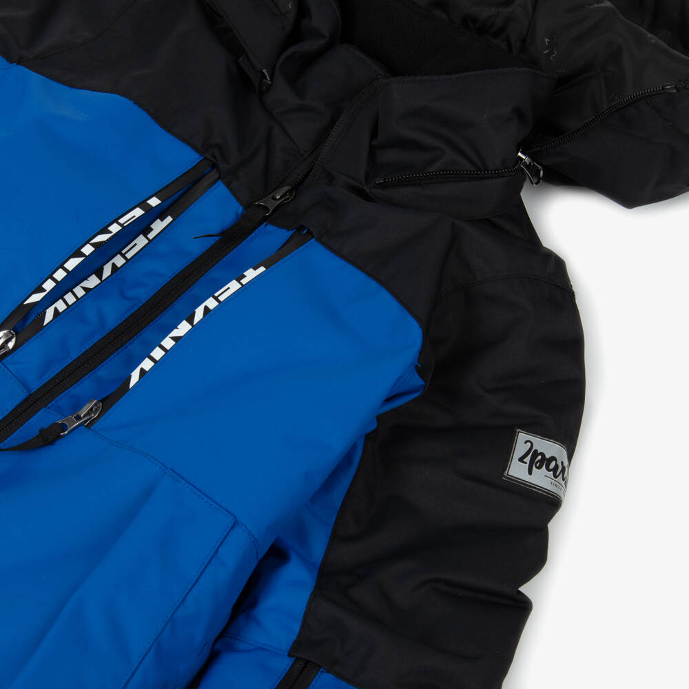 Deux par Deux-Boys Bright Blue & Black Teknik Snowsuit | Childrensalon Outlet