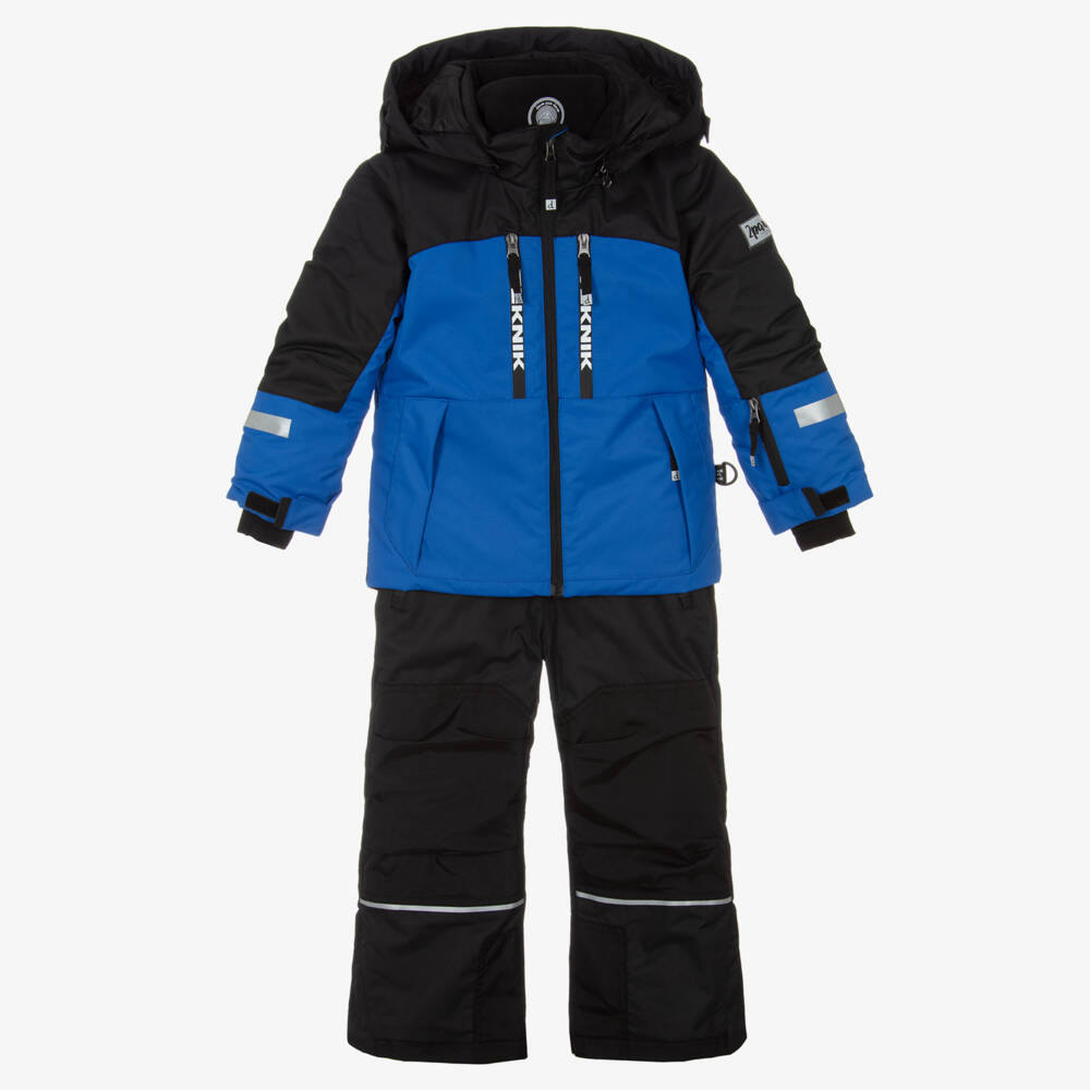 Deux par Deux-Boys Bright Blue & Black Teknik Snowsuit | Childrensalon Outlet