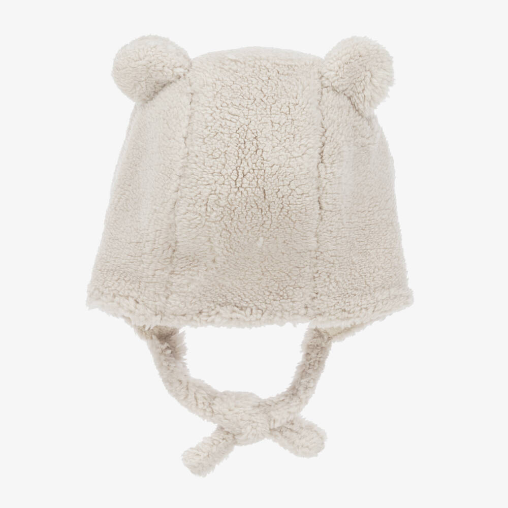 Deux par Deux-Boys Cozy Beige Bear Cap | Childrensalon Outlet