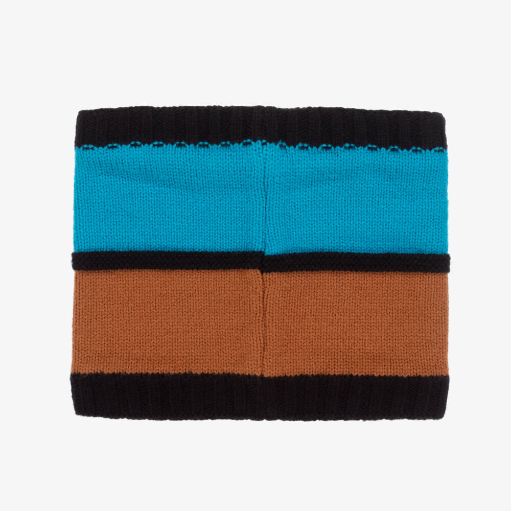 Deux par Deux-Boys Cozy Blue & Brown Neck Warmer | Childrensalon Outlet