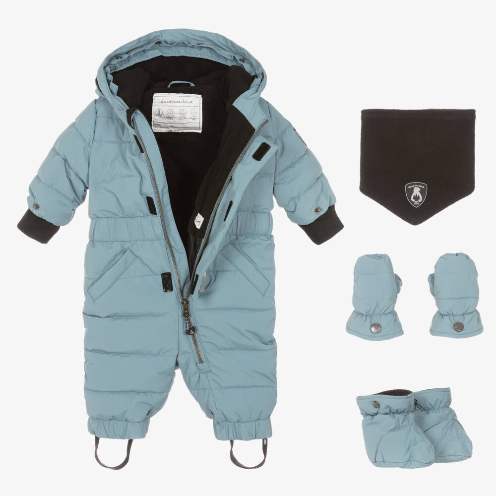 Deux par Deux-Boys Cozy Blue Winter Snowsuit | Childrensalon Outlet