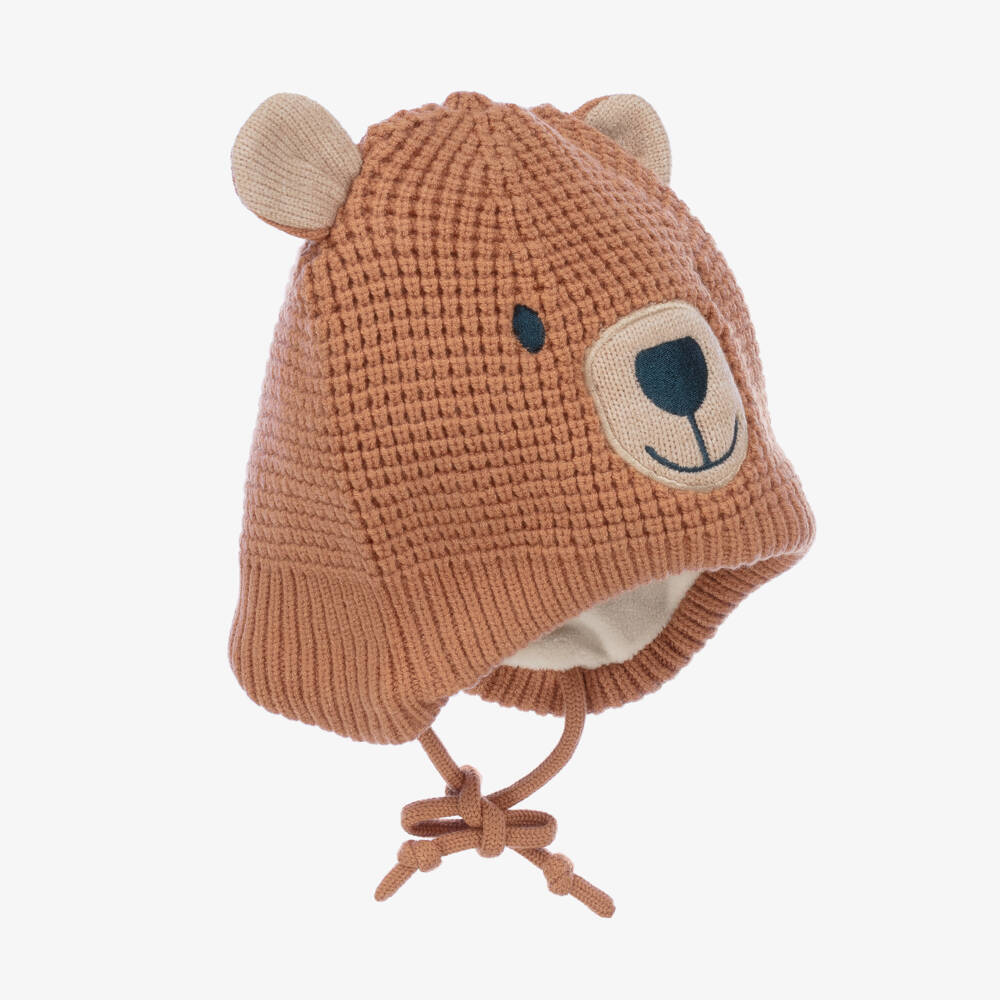 Deux par Deux-Boys Cuddly Knit Bear Cap | Childrensalon Outlet