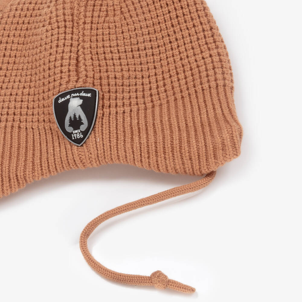 Deux par Deux-Boys Cuddly Knit Bear Cap | Childrensalon Outlet