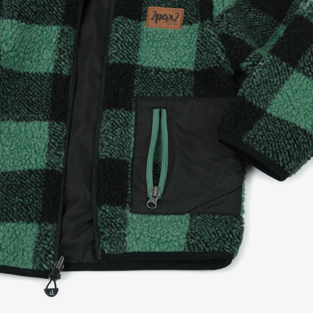 Deux par Deux-Boys Green & Black Reversible Jacket | Childrensalon Outlet