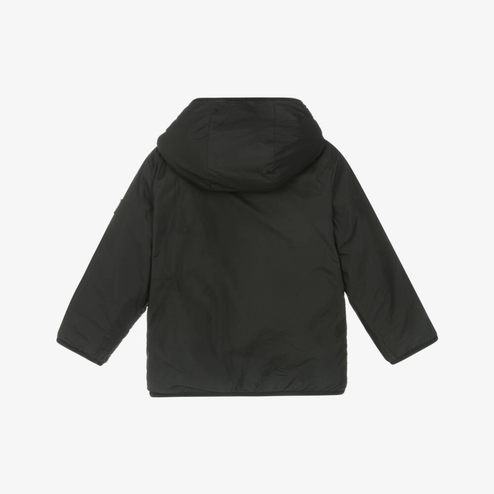 Deux par Deux-Boys Green & Black Reversible Jacket | Childrensalon Outlet