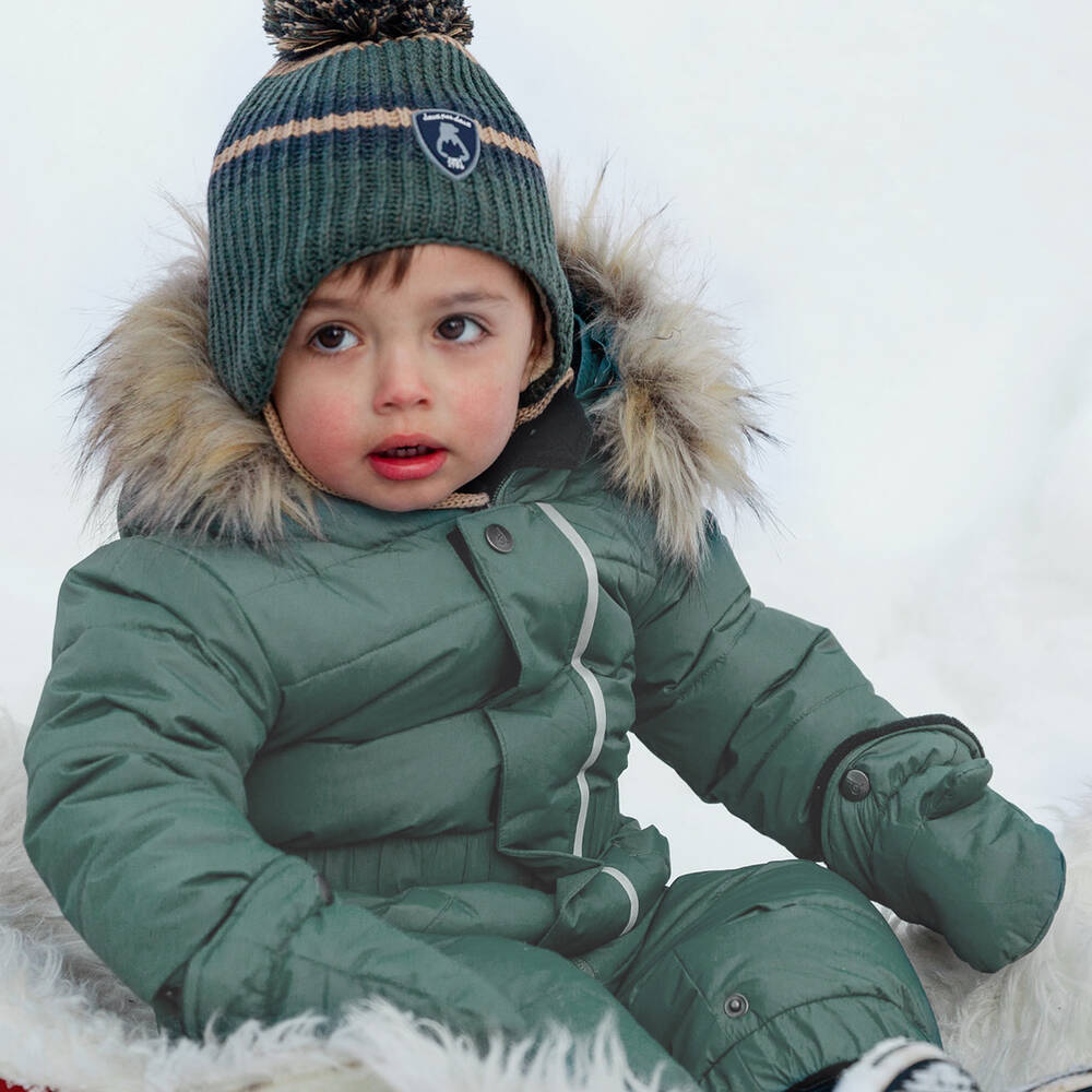 Deux par Deux Boys Green Snowsuit Set Childrensalon Outlet