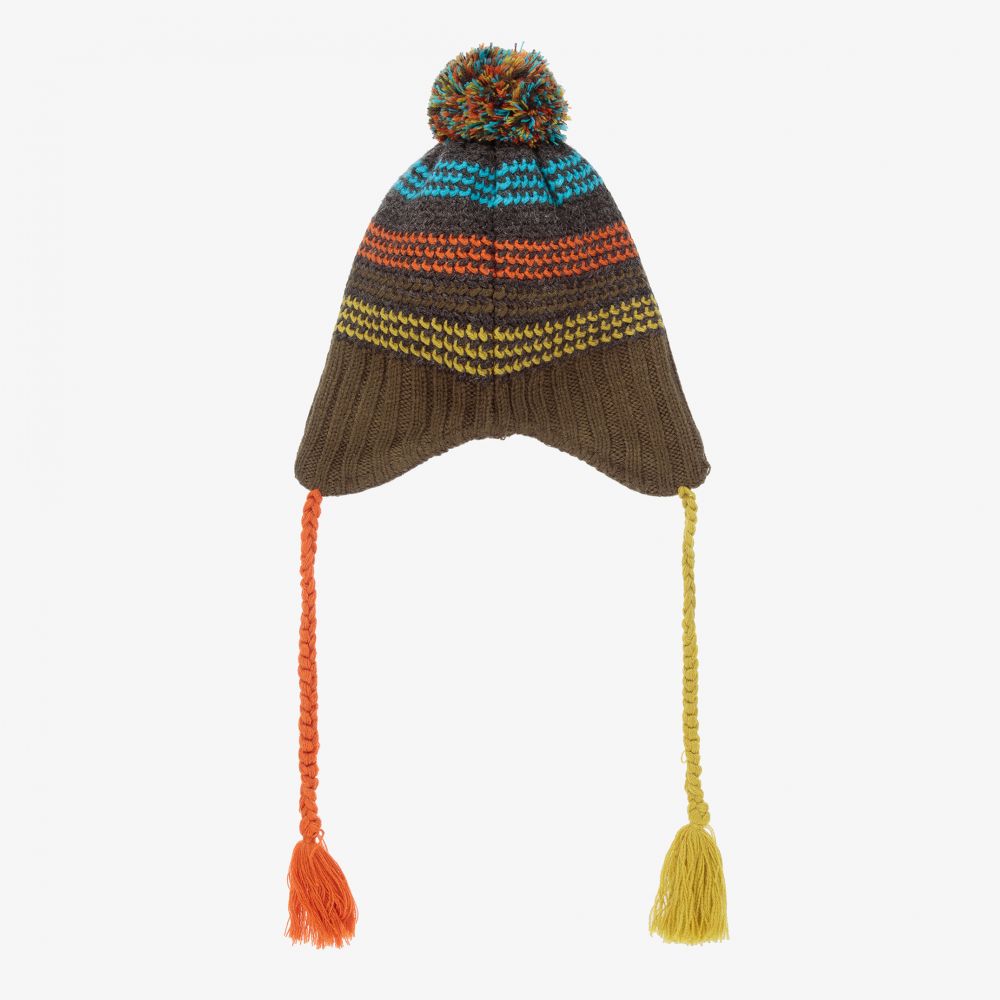 Deux par Deux-Boys Green Wool Blend Hat | Childrensalon Outlet