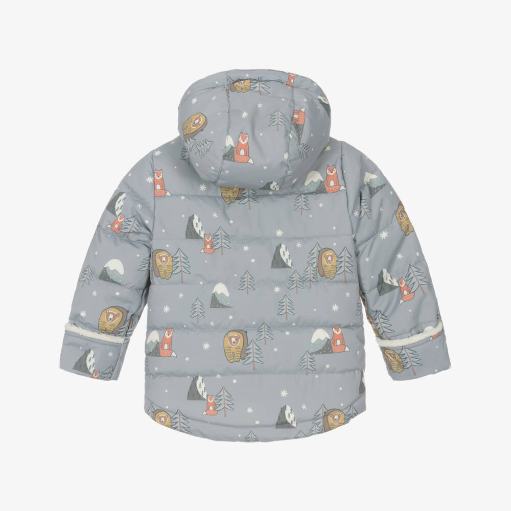 Deux par Deux-Boys Grey Arctic Animal Print Snowsuit | Childrensalon Outlet