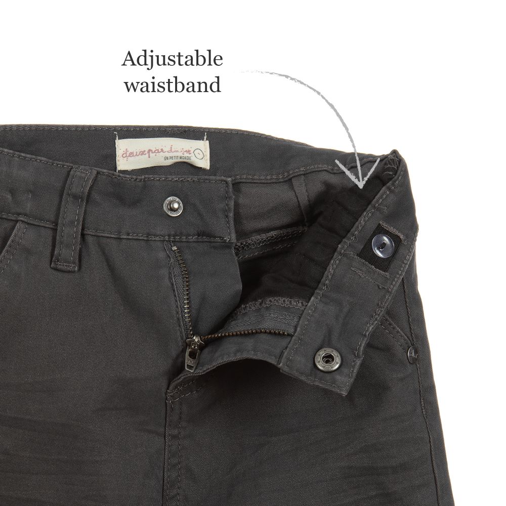 Deux par Deux-Boys Grey Cotton Trousers | Childrensalon Outlet