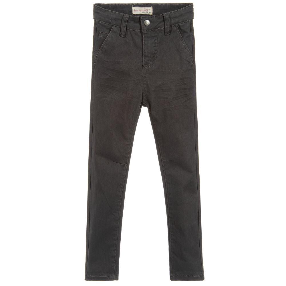 Deux par Deux - Boys Grey Cotton Trousers | Childrensalon