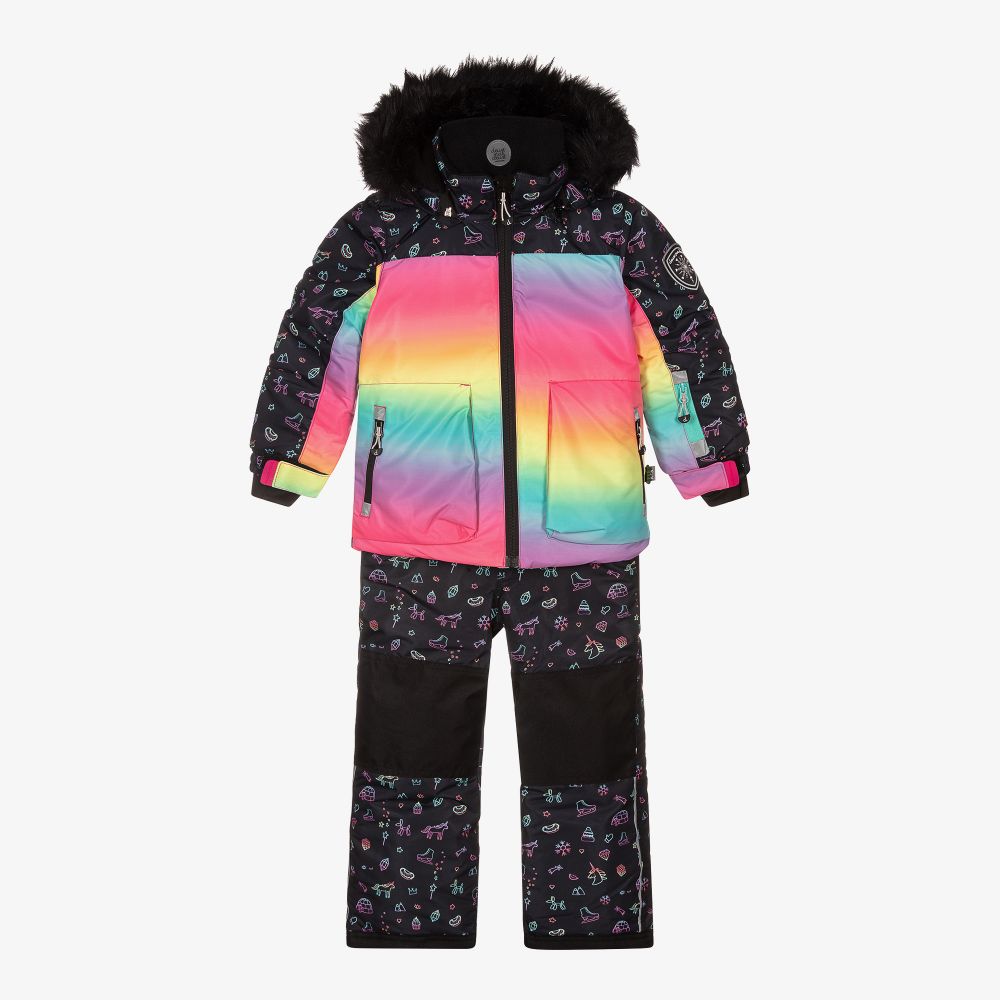 Deux par Deux - Girls Black 3 Piece Snowsuit | Childrensalon