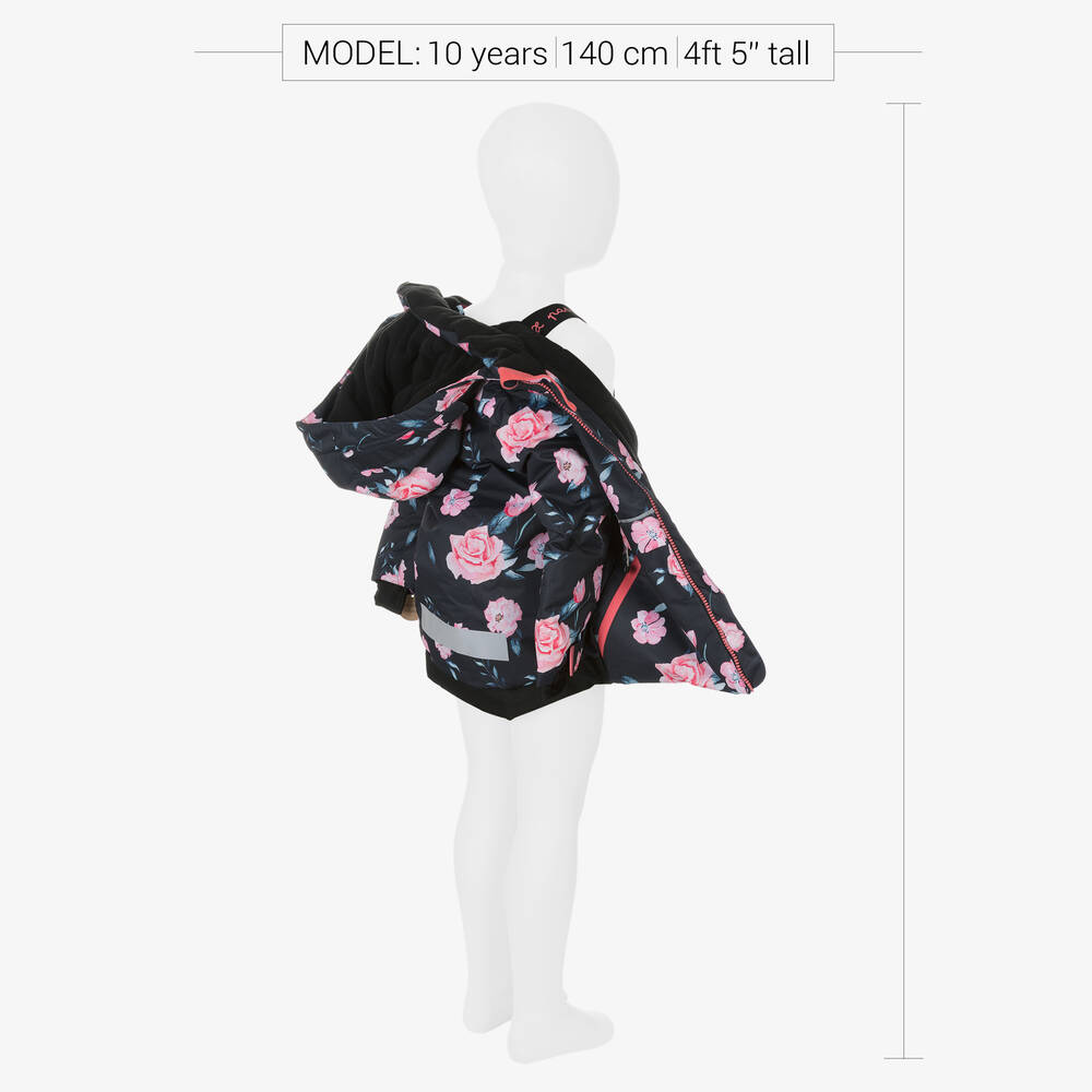 Deux par Deux-Girls Black & Pink Floral 2 Piece Snowsuit Set | Childrensalon Outlet