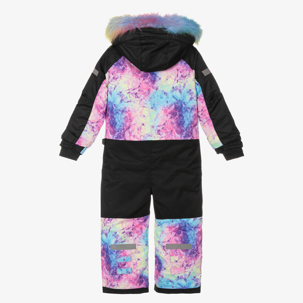 Deux par Deux-Черно-розовый зимний комбинезон | Childrensalon Outlet