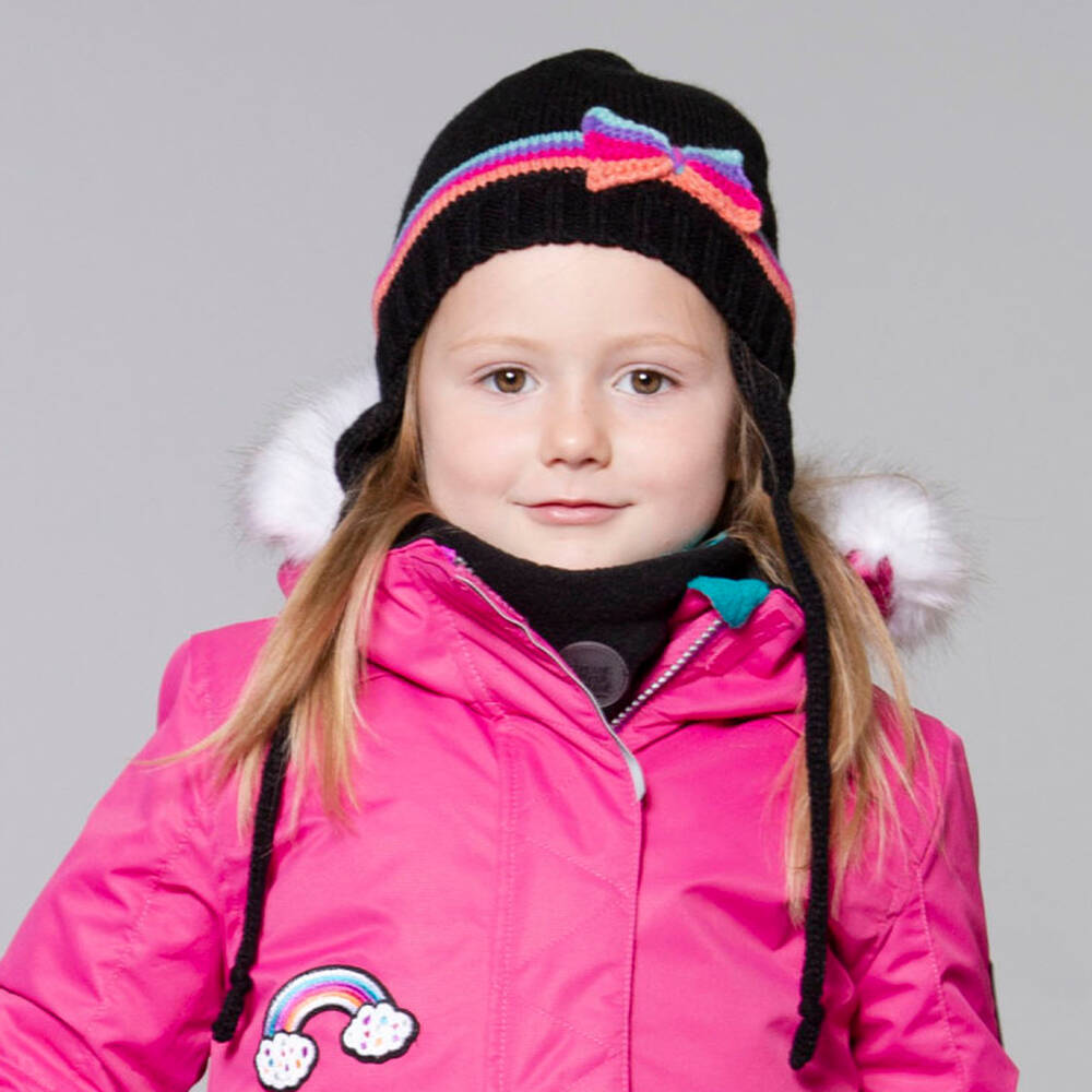 Deux par Deux-Girls Black Striped Hat | Childrensalon Outlet