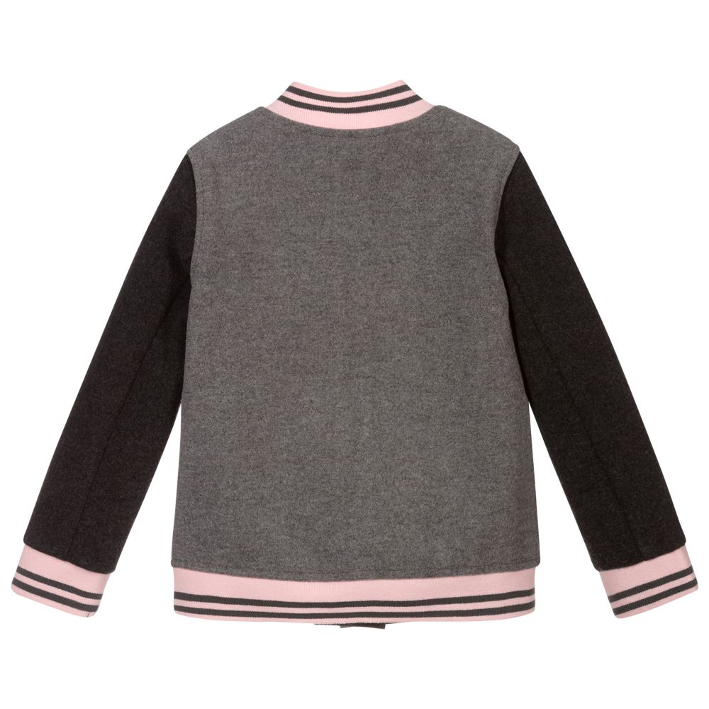 Deux par Deux-Girls Grey & Pink Jacket | Childrensalon Outlet