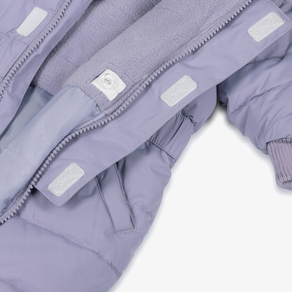 Deux par Deux-Girls Lilac Purple Hooded Snowsuit with Neck Warmer | Childrensalon Outlet