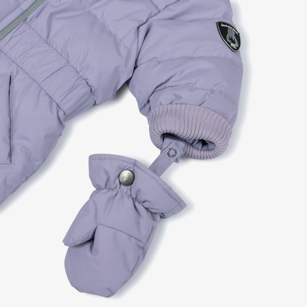 Deux par Deux-Girls Lilac Purple Hooded Snowsuit with Neck Warmer | Childrensalon Outlet