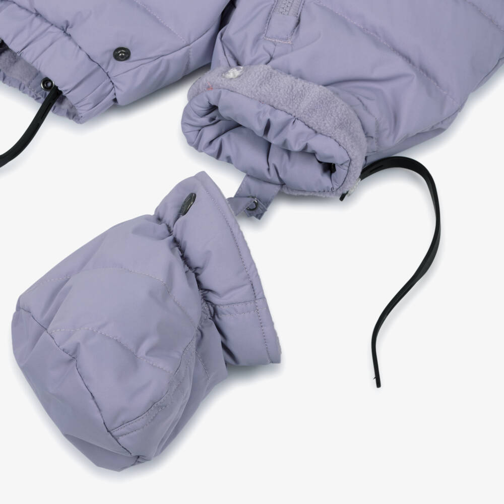 Deux par Deux-Girls Lilac Purple Hooded Snowsuit with Neck Warmer | Childrensalon Outlet