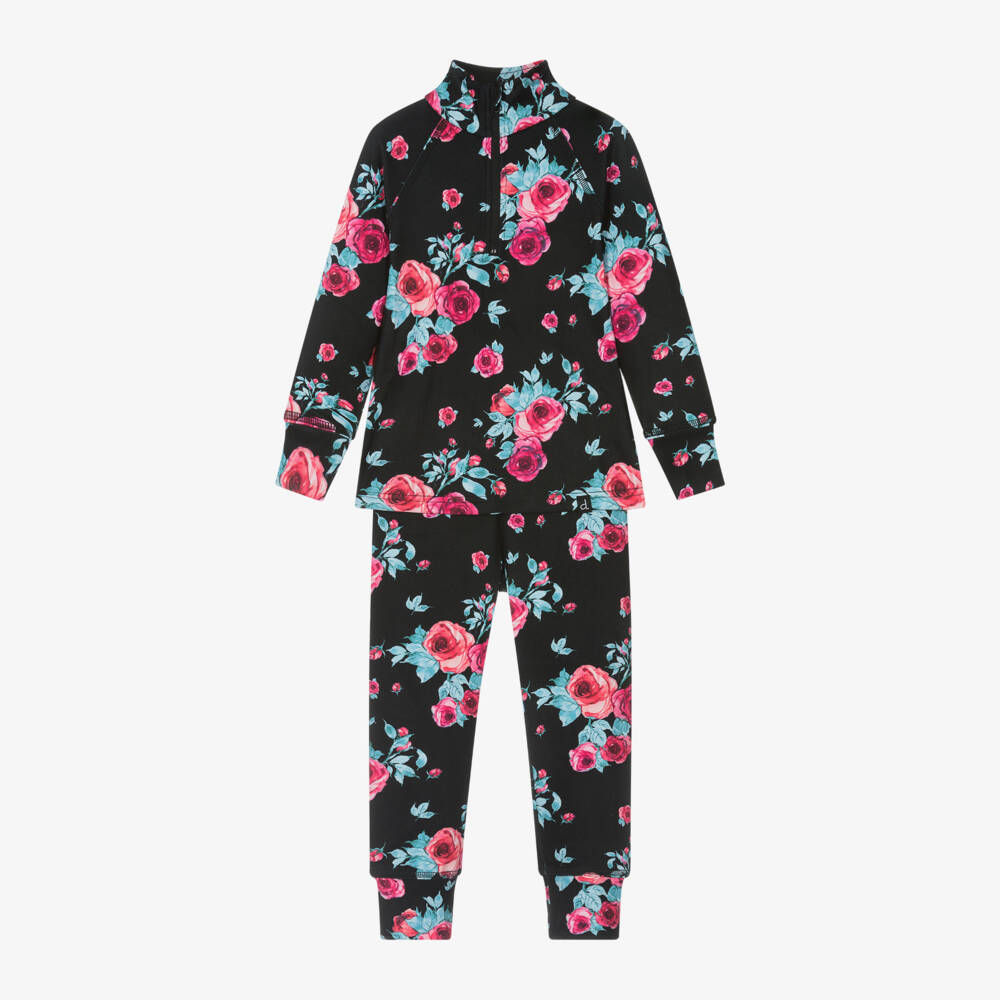 Deux par Deux-Girls Pink Floral Thermal Set | Childrensalon Outlet