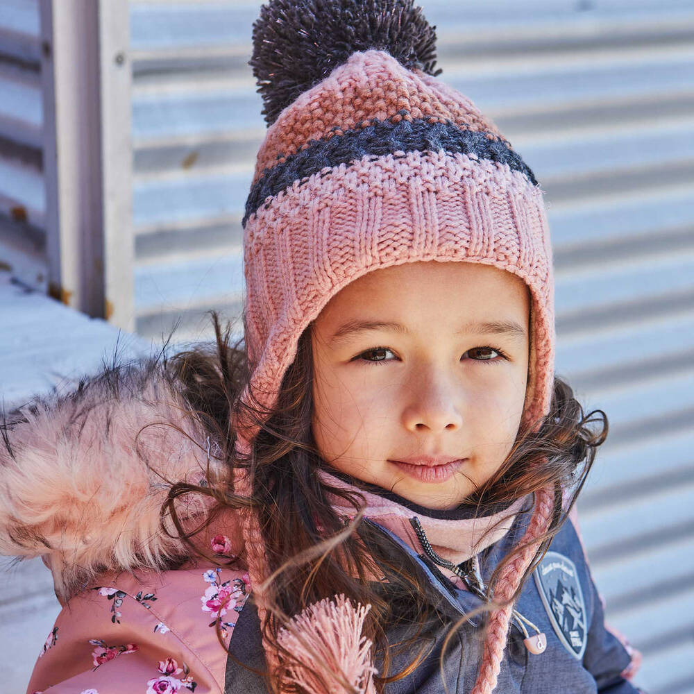 Deux par Deux-Розовая вязаная шапка с помпоном | Childrensalon Outlet