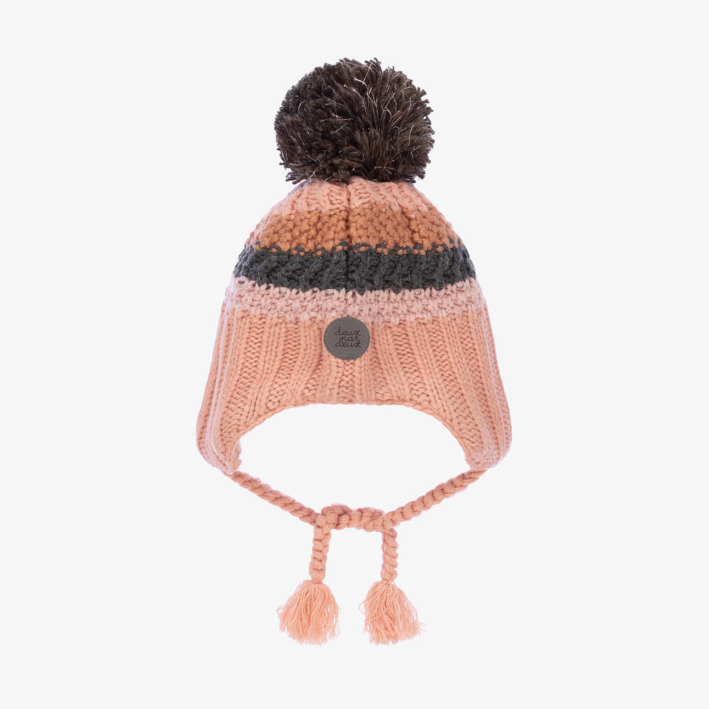 Deux par Deux-Розовая вязаная шапка с помпоном | Childrensalon Outlet
