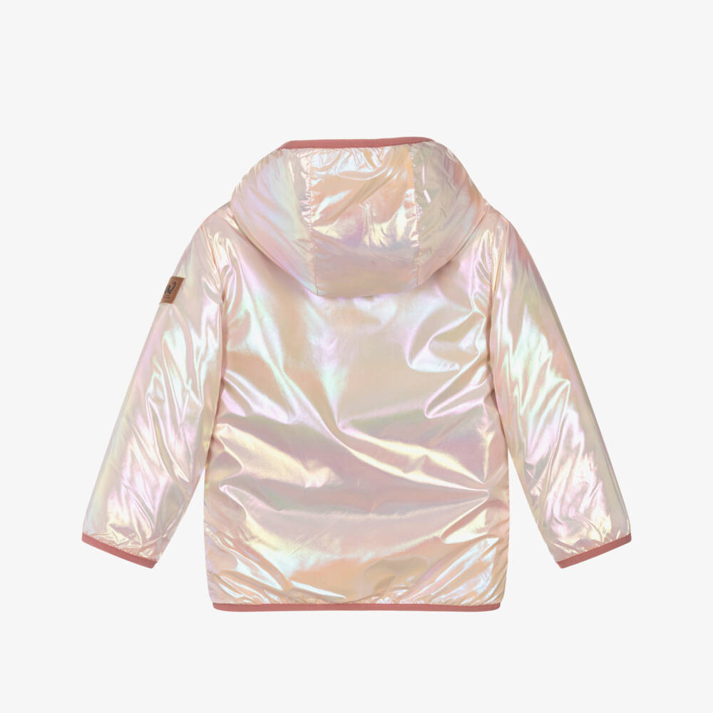 Deux par Deux-Girls Pink Reversible Hooded Jacket | Childrensalon Outlet